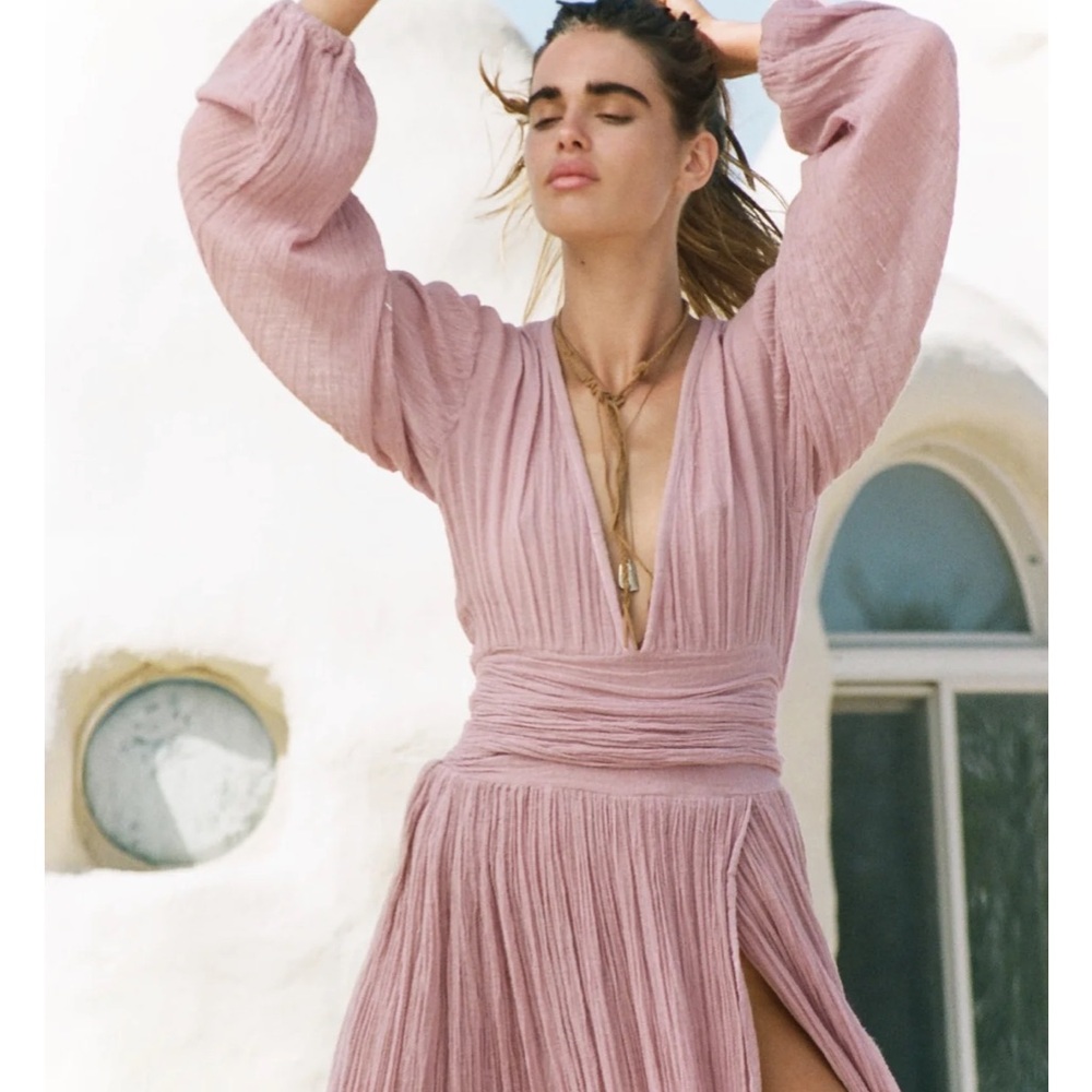 Jen's Pirate Booty Long Sleeve Dress in Blush Pink